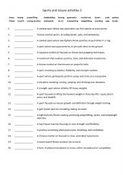 English Worksheet: Sports and leisure activities 3