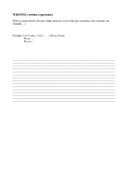 English Worksheet: Writing 3rd year PDC
