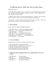 English Worksheet: Relative pronoun