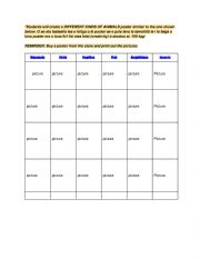 English Worksheet: DIFFERENT KINDS OFANIMALS