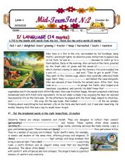 English Worksheet: Mid-term Test 2/ Level 7