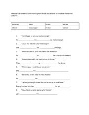 English Worksheet: Verb+object+infinitives