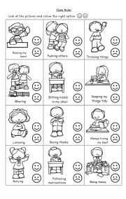 English Worksheet: Class Rules