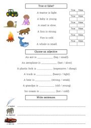English Worksheet: Adjective Opposites Worksheet