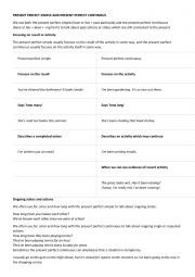 English Worksheet: PRESENT PERFECT SIMPLE AND PRESENT PERFECT CONTINOUS