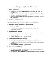 English Worksheet: My Community Project