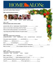 English Worksheet: Home alone worksheet
