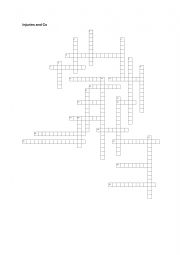 English Worksheet: Crossword about injuries