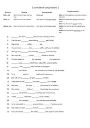 English Worksheet: A2 3 correlative conjunctions: Both...and, Either...or & Neither...nor