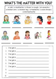 English Worksheet: What�s the matter?