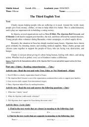 English Worksheet: Test Charity
