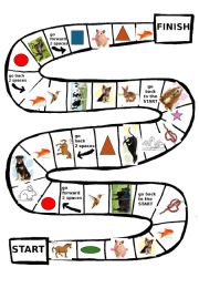 English Worksheet: animals board game