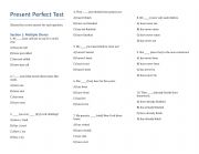 English Worksheet: Present perfect test