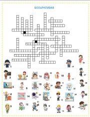 English Worksheet: Occupations crossword