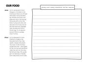 English Worksheet: OUR FOOD