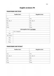 English Worksheet: Present and past simple revision