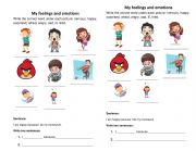 English Worksheet: Feelings and emotions