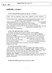 English Worksheet: mid term test 3 , 8th form 
