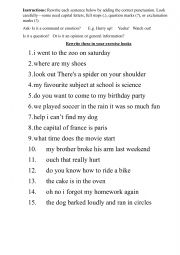 English Worksheet: Punctuation