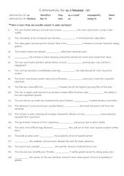 English Worksheet: A1+ -A 2 5 alternatives for so & because 4 A