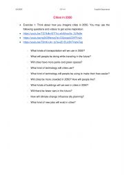 English Worksheet: Cities in the future