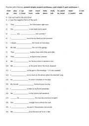 Practise with 4 tenses present simple, present continuous, past simple & past continuous 3
