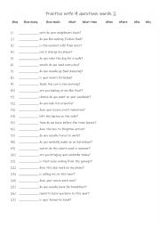 A1 Practise with 9 questions words 2