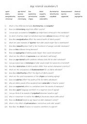 English Worksheet: B1+-C1 Age related  vocabulary  5
