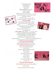 English Worksheet: APT SONG  LYRICS 