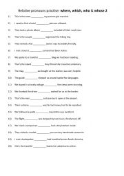 A1-A2 Relative pronouns practise where, which, who & whose 2