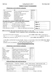 English Worksheet: 8th form review for Term 3 