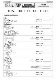 English Worksheet: DEMONSTRATIVES