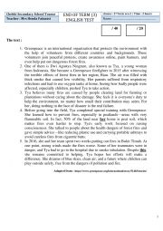 End of term 3 test 2nd form
