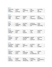 English Worksheet: BINGO ON NATURE AND HOLIDAYS 