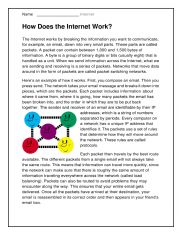 English Worksheet: How Does the Internet Work?