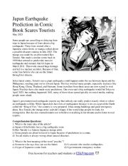 Japan Earthquake Prediction in Comic Book Scares Tourists