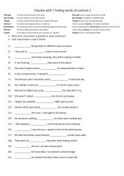 English Worksheet: A2-B1 Practise with 7 linking words of contrast 2