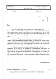 English Worksheet: End of Term 3 Test 1st Form Tunisian Education