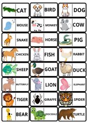 English Worksheet: Aninmals Dominoes