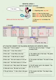 English Worksheet: Reported Speech 1