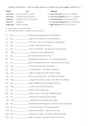 Modals of deduction - used to make guesses or deductions about past  situations. 3