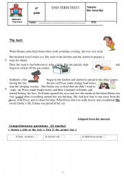 English Worksheet: 8th end 3