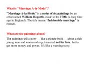 English Worksheet: MARRIAGE A LA MODE