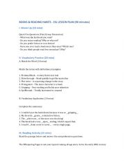 English Worksheet: Book Lesson Plan