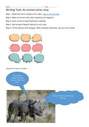 English Worksheet: Writink task: Comic strip