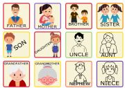 English Worksheet: MEMORY GAME FAMILY FLASHCARDS