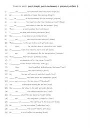 A1+ A2 Practise with past simple, past continuous & present perfect 5