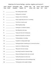 A2-B1 Adjectives of feeling - positive, negative and neutral 5