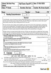 7th Grade - Full Term Test 3