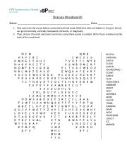 English Worksheet: DRACULA wordsearch